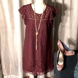 Speechless NWT Burgundy Lace Detail Dress. Junior size XXL.